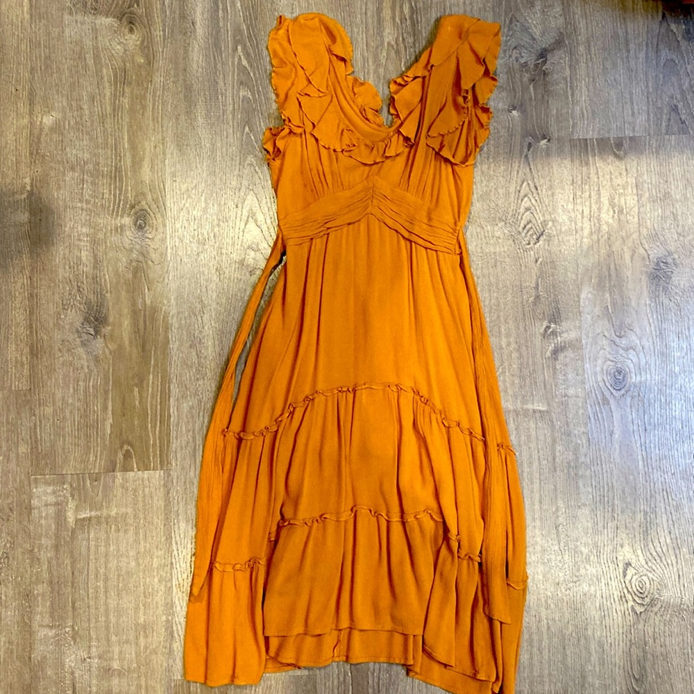 Burnt orange ruffle size medium ILLA ILLA dress.